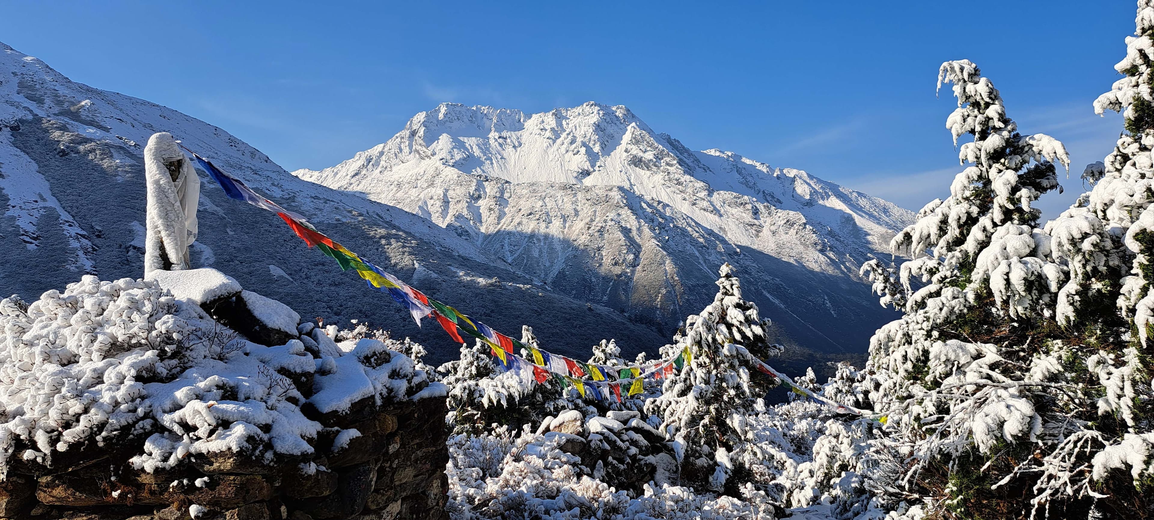 Trekking through Everest Region on Trek 8586, on the path to Everest Base Camp