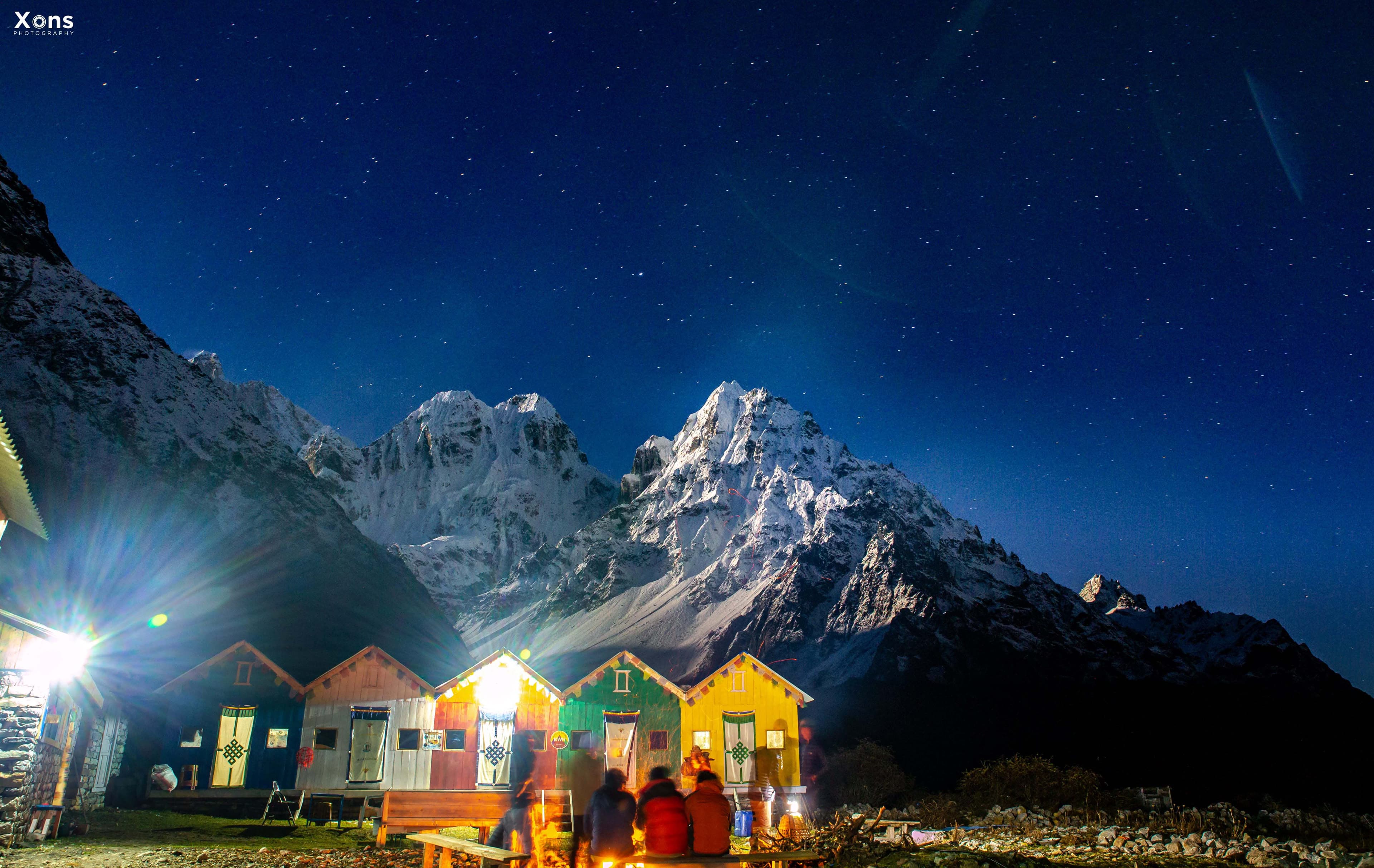 Night view of Mt. Kumbakarna from Khambachen in Kanchenjunga Region