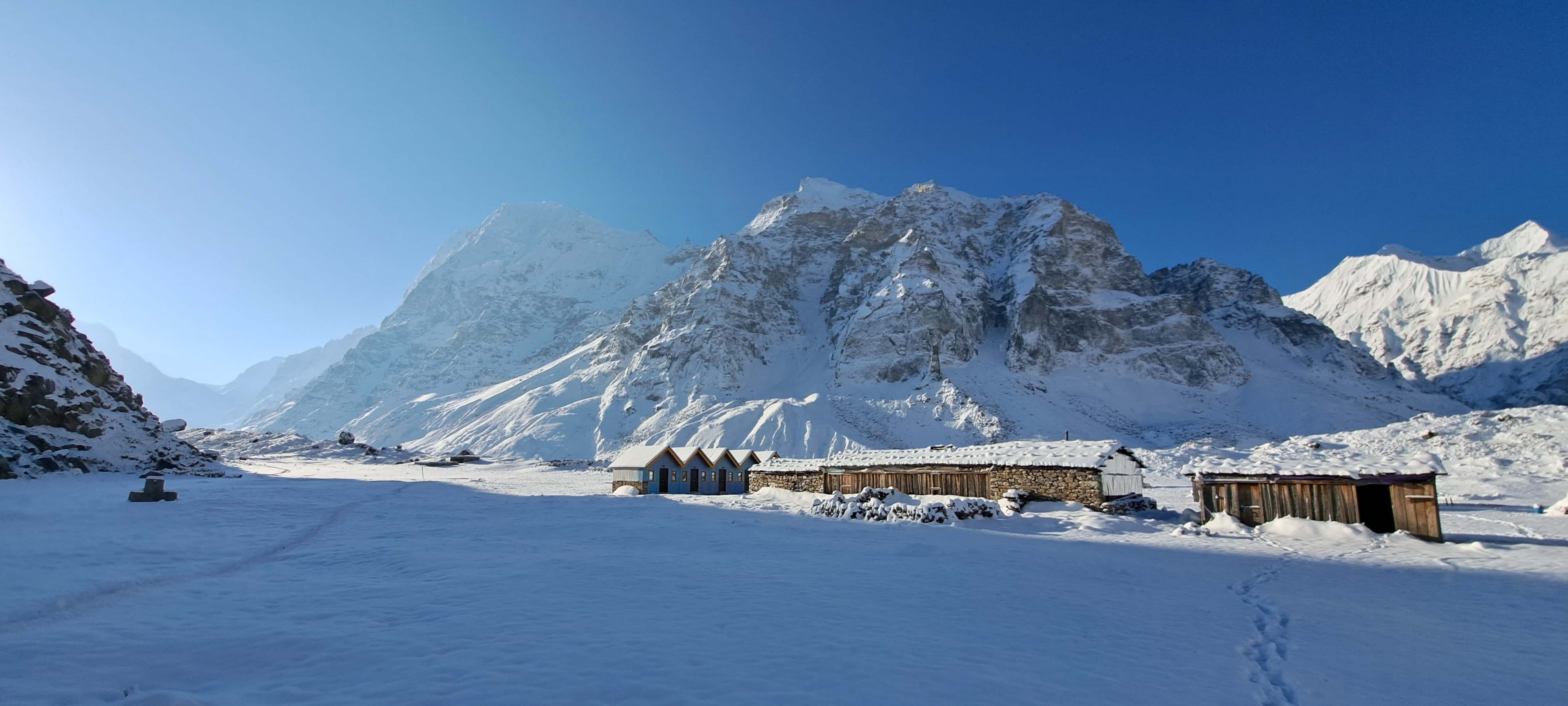 Exploring the unspoiled snowy beauty of Lhonak, Kanchenjunga Region on Kanchenjunga Treks by Trek 8586